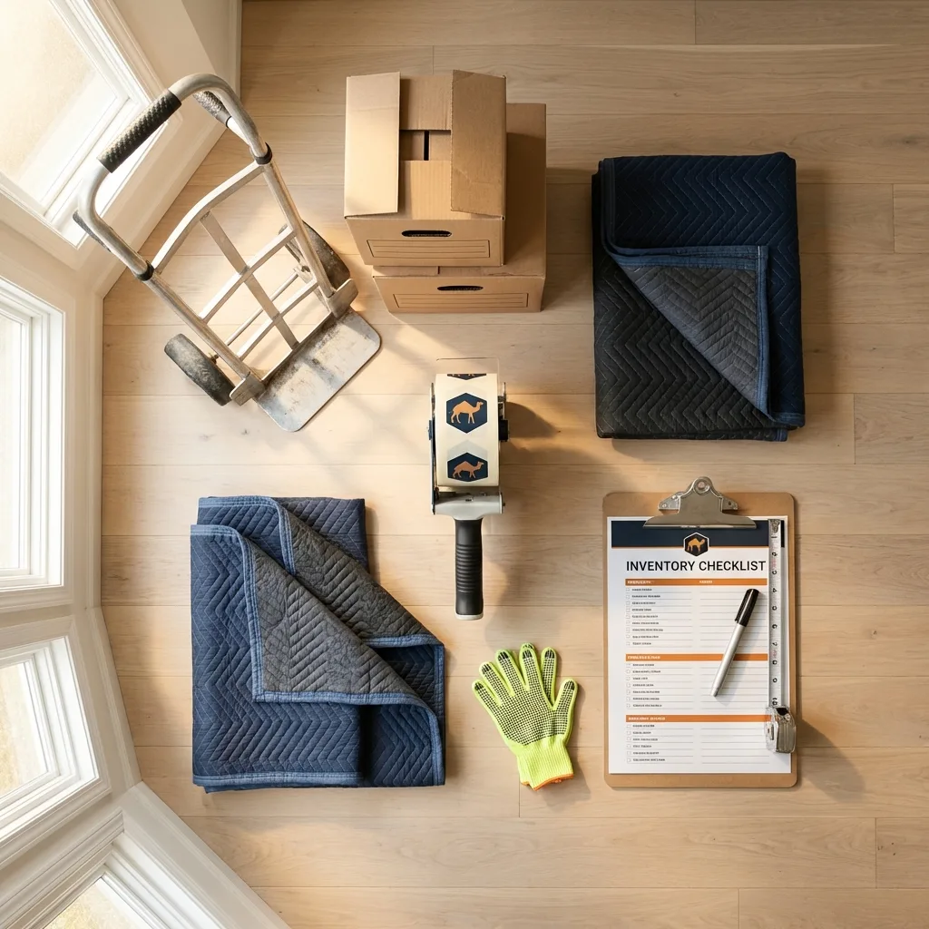 Professional moving supplies and packing materials layout for Millington residential relocations
