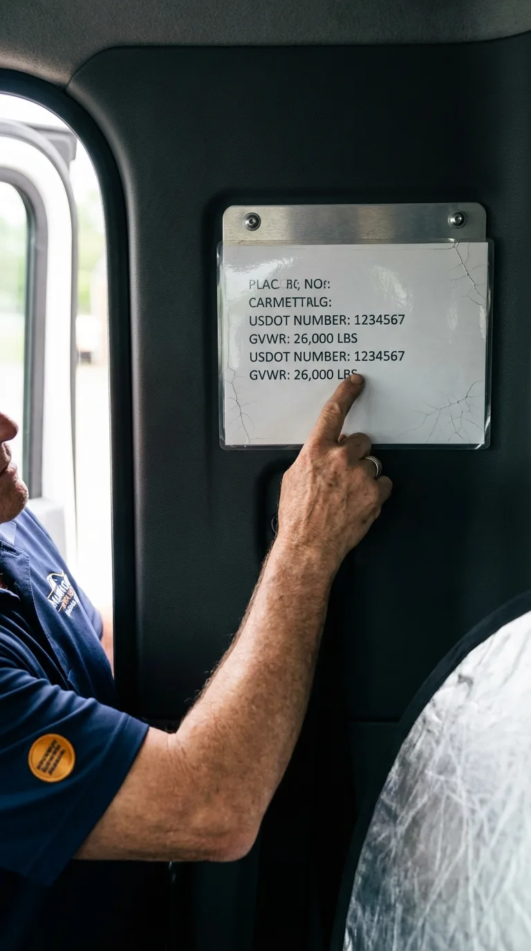 USDOT licensing placard verification in Millington